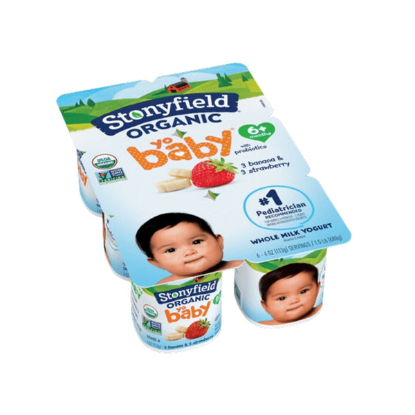 Stonyfield YoBaby Organic Banana & Strawberry Yogurt 6 ct